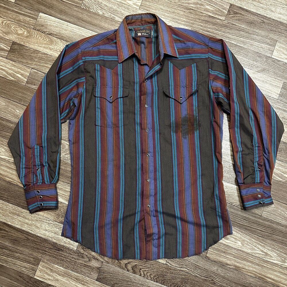 Vintage Panhandle Slim Western Pearl Snap Shirt; Mens Large; Cowboy Rodeo